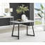 Benia White & Grey Marble Effect Dining Table Set with x4 Luxury Velvet Upholstered Dining Chairs-98984191