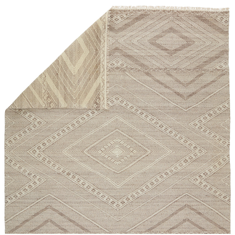 Satori Wool Moroccan Area Rug in Taupe, Rectangle 5' x 8'