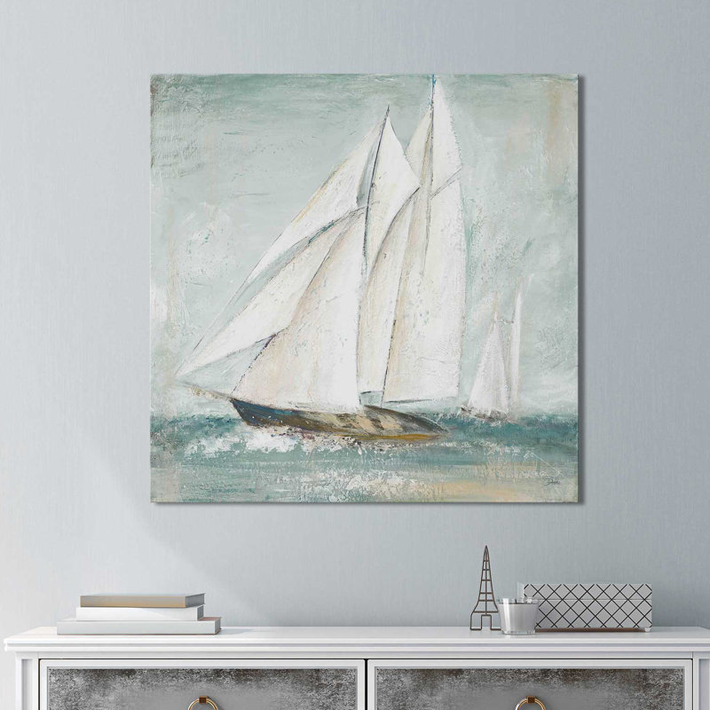 «Cape Cod Saililier», reproduction de peinture acrylique sur toile encadrée, H 18 po x l 18 po x P 1 po