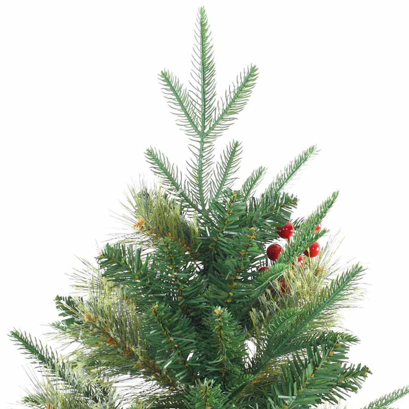 Artificial Hinged Christmas Tree PE and PVC, Green, 5.91' H