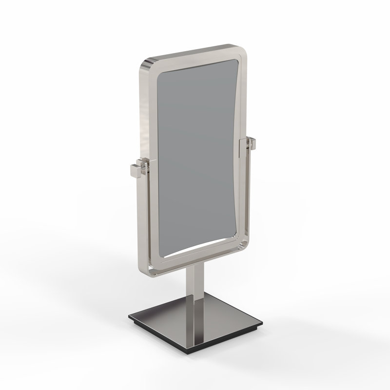 Mirror Image Modern & Contemporary Magnifying Makeup / Shaving Mirror, Polished Nickel