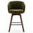 Allis Mid-Century Modern Chenille Fabric Counter Stool, Upholstered Swivel Barstool With Wood Legs, Counter Height Stool with Wingback, Footrest, For Kitchen Island Bar Counter, Green, Single-1858234488-1855512861
