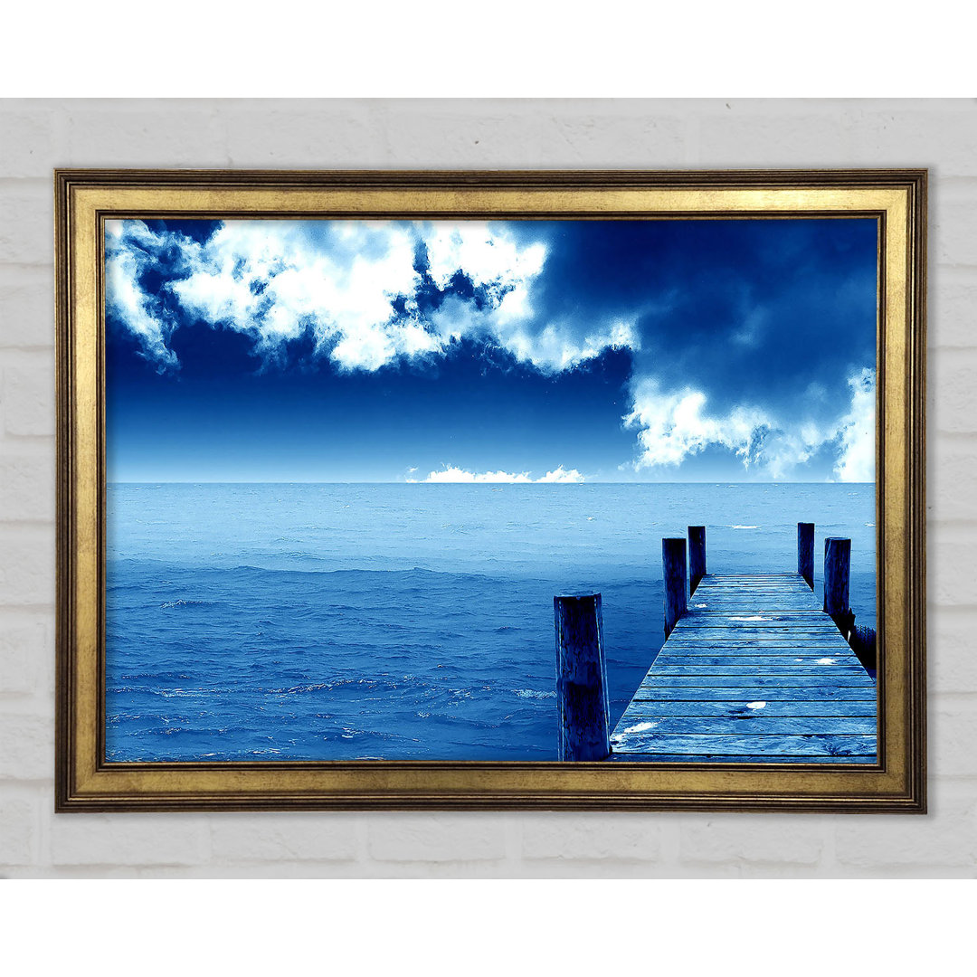 Blue Dock Clouds Gerahmter Druck