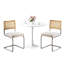 Ensemble de salle à manger rond 3 pièces à économie d'espace 24 po, table avec chaises en rotin-241997466-241997461