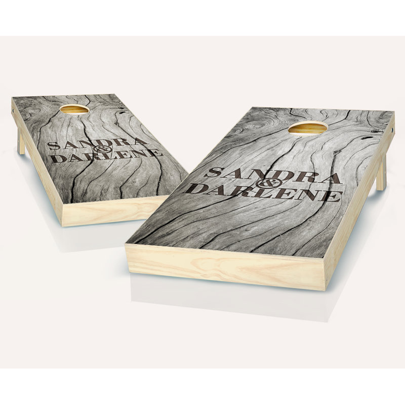Ensemble de jeu de cornhole en bois massif 2 pi x 4 pi, Rouge / noir