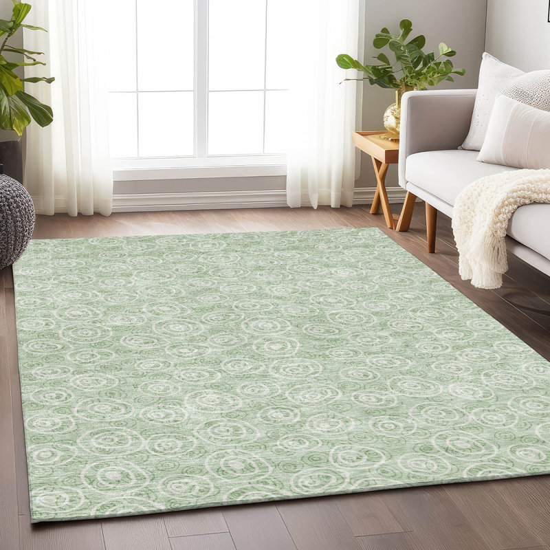 Tapis menthe Prisco lavable à la machine de qualité supérieure, Rectangle 2 pi 6 po x 3 pi 10 po