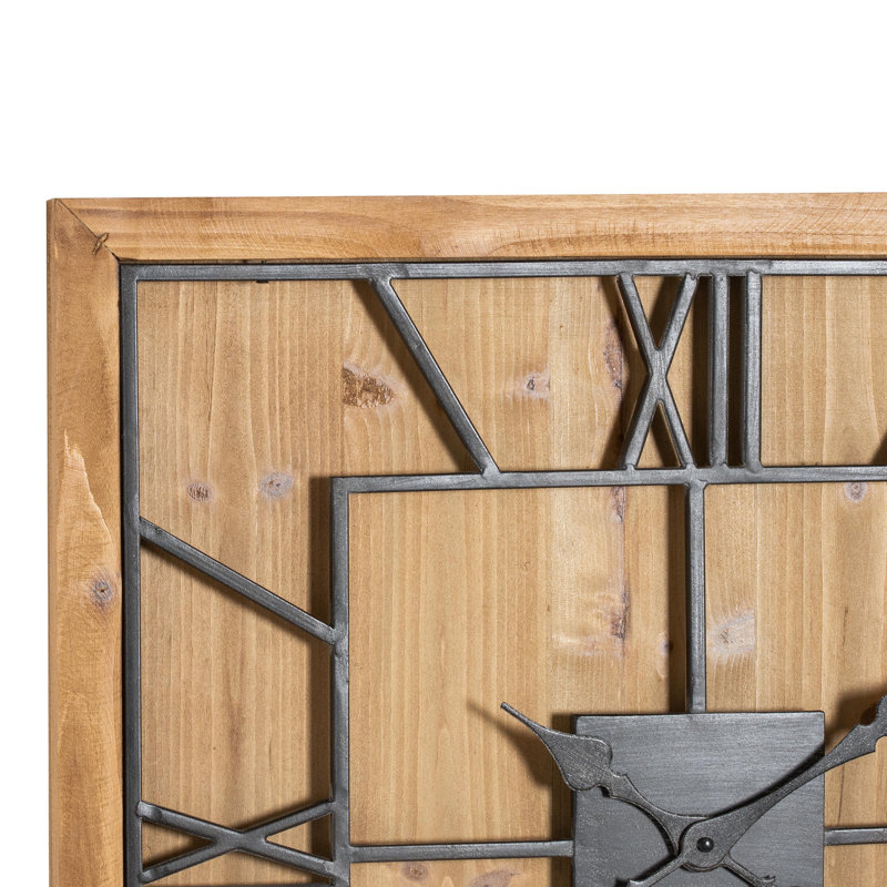 Anetia Square Wooden Wall Clock
