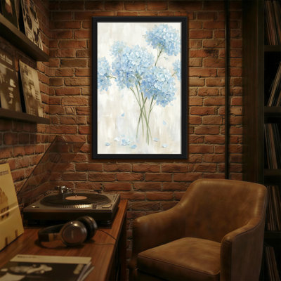 Plantes et fleurs, fleurs bleues sur fond crème