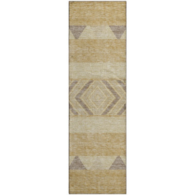Premium Machine Washable Prisco Gold Rug