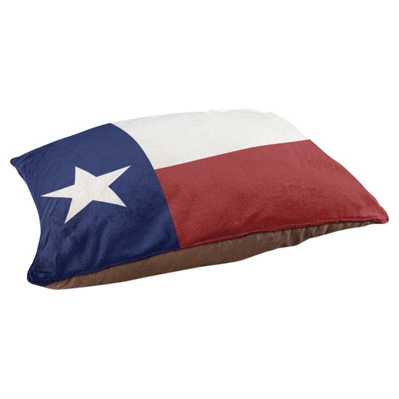 Coussin de concepteur texas flags Burien, L 19,5 po x l 29,5 po, Marron foncé