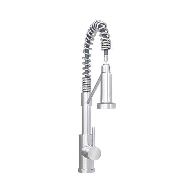 19.12 In. High Kitchen Faucet - Brushed Nickel, Providing Smooth Water Flow 19" Single Handle Modern And Functional