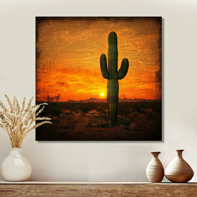 Marguery «Cactus in the Desert Glow I», art mural cactus