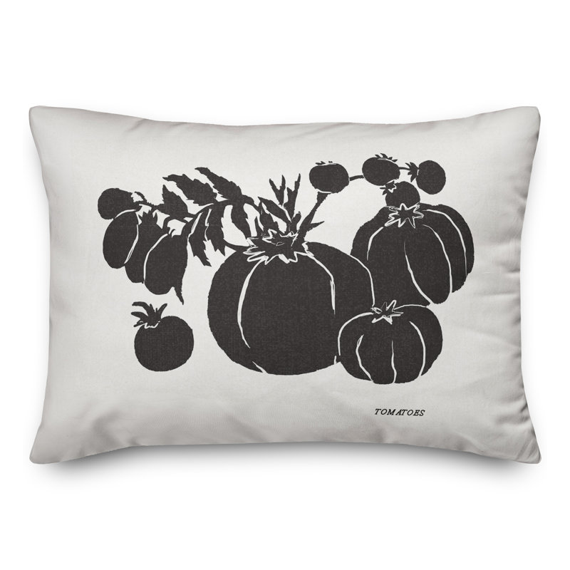 Block Print Tomatoes Rectangular Pillow Cover & Insert