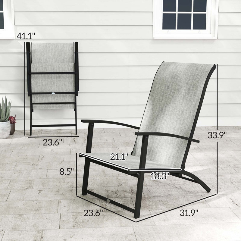 Ensemble de 2 chaises d'extérieur pliantes