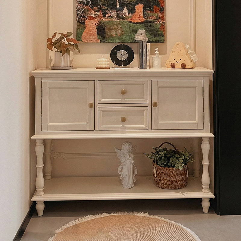 Console de rangement rétro avec tablette ouverte, 35.43" H x 55.12" W x 15.75" D