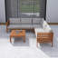 Ensemble de canapés modulaires d'extérieur en bois 4 pièces avec table 4 pièces