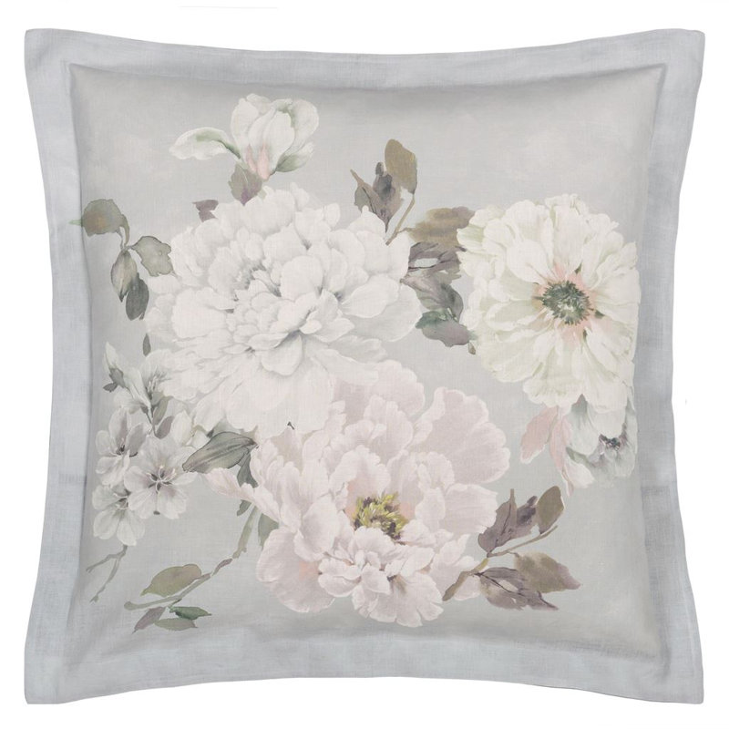 Fleurs Blanche Platinum Sham, European Sham