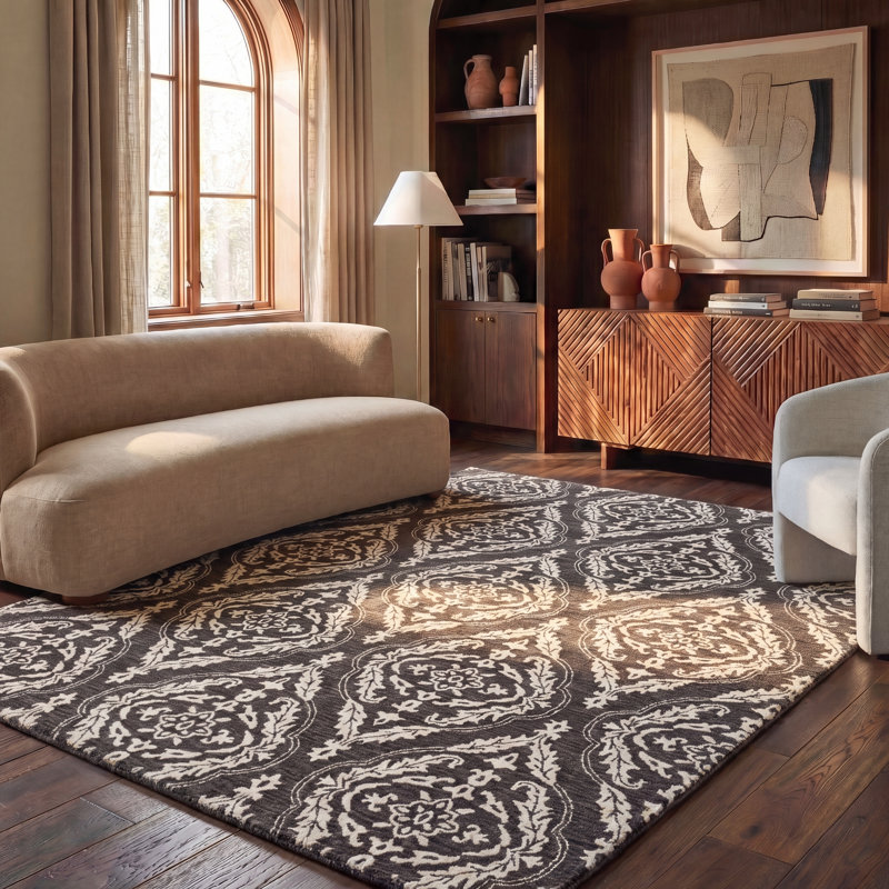 Luitpold Blossom Hand Tufted Wool Oriental Rug, Rectangle 8' x 10'