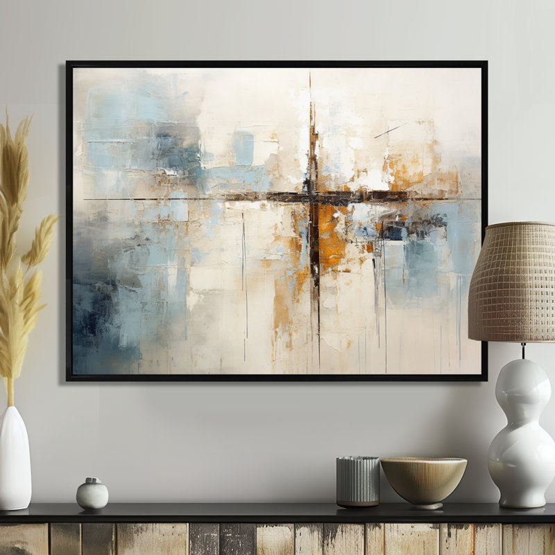«Minimalisme Christianity Cross Dream I», art mural, Reproduction avec cadre flottant, H 34 po x l 44 po, Noir