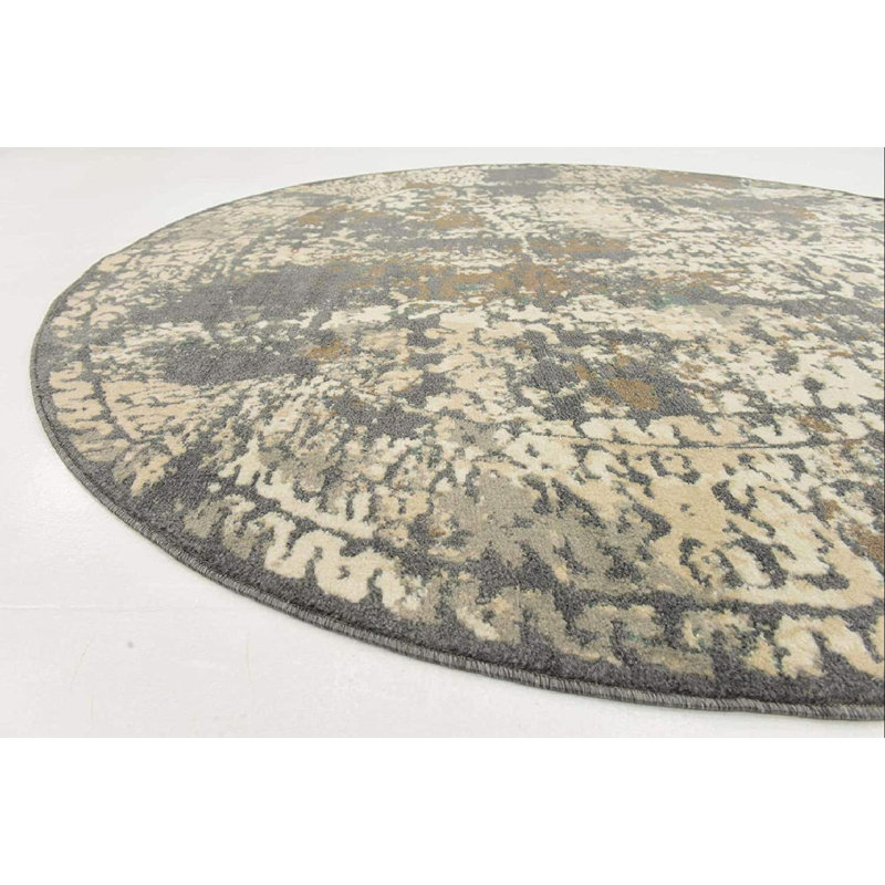 Everalda Geometric Indoor Rug, Round 8'