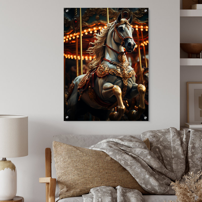 Carousel Carousel Carousel - Art mural acrylique de carrousel pour le salon, H 32 po x l 16 po
