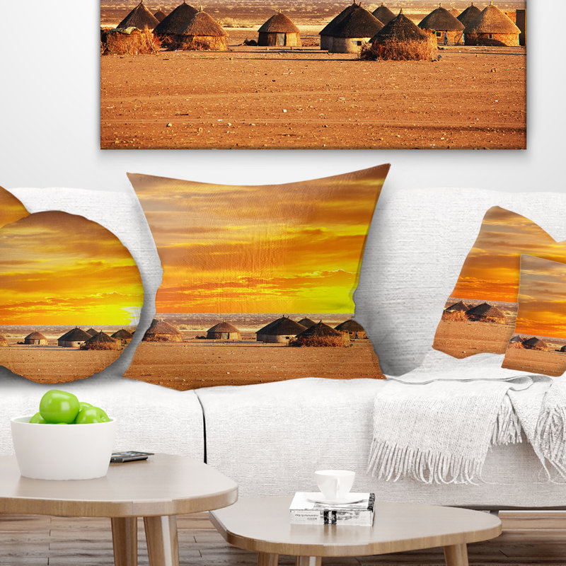 Coussin décoratif paysage imprimé, 18 po x 18 po, Coussin décoratif
