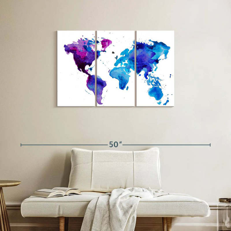 Carte du monde Aliaz Cool Hues, H 24 po x l 38 po