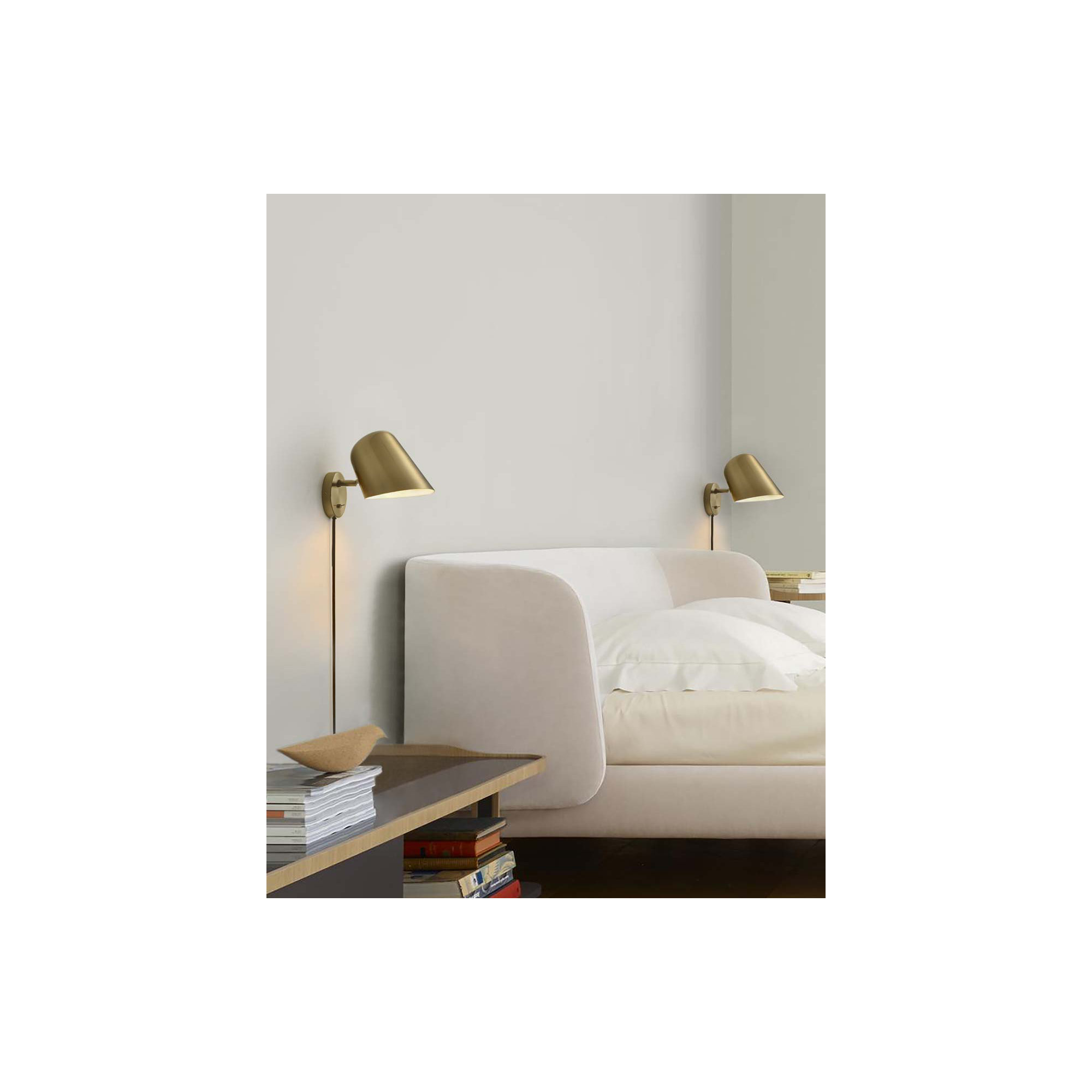 Culver Wall Sconce - plug-in, Brushed Brass