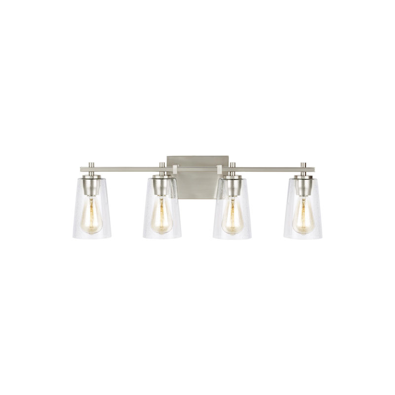 Coiffeuse à 4 lumières Noland, Nickel satiné