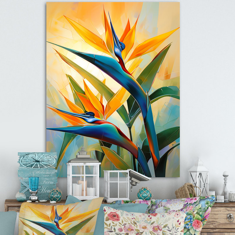 Décoration murale profil paradisiaque II - oiseaux du paradis, H 32 po x l 24 po x P 1 po