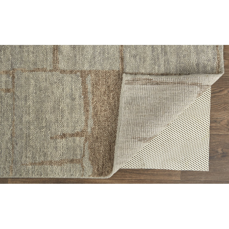 Sutton Transitional Abstract, Tan/Orange Area Rug, Rectangle 5'6" x 8'6"