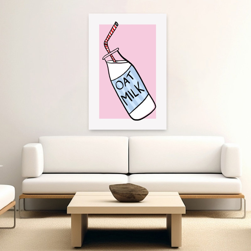 «Oat Milk Delight», art mural moderne contemporain, H 60 po x l 40 po