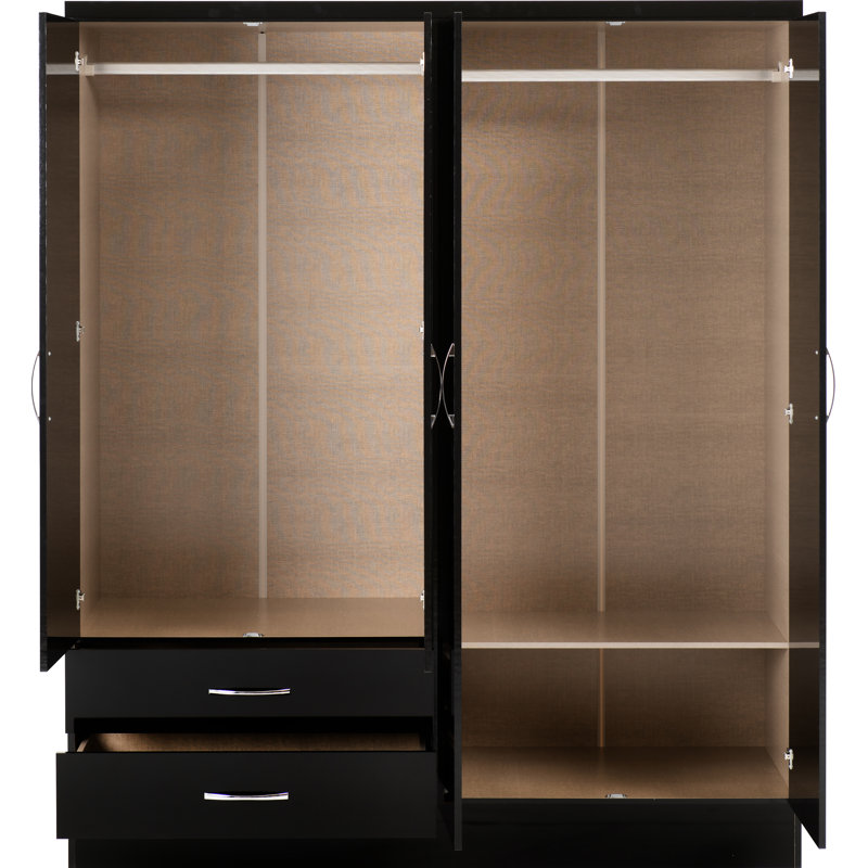 Cascio 4 Door Wardrobe, Black