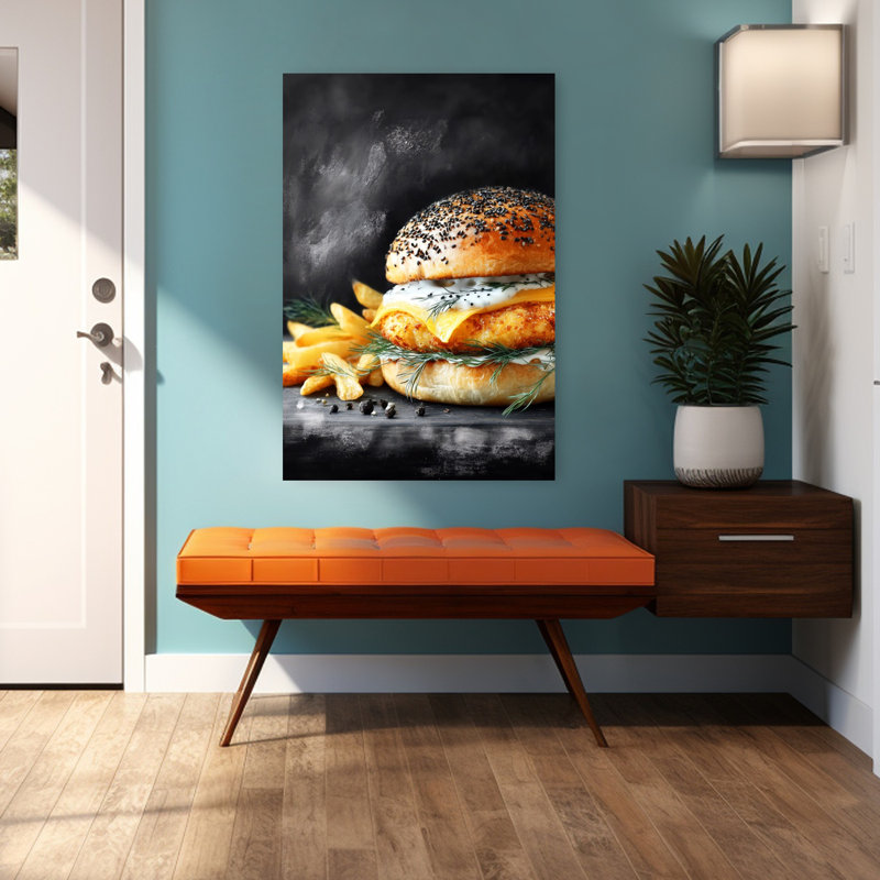 Art mural contemporain Gourmet, H 48 po x l 32 po