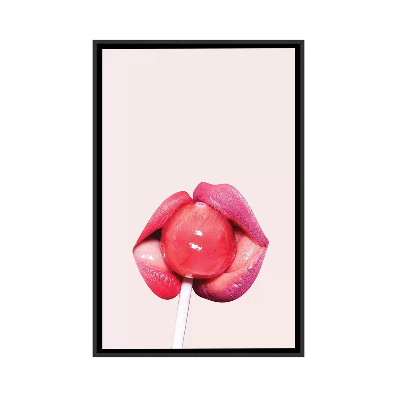 «Lollipop», impression sur toile, H 26 po x l 18 po x P 1,5 po, Toile avec cadre noir, Pas de tapis