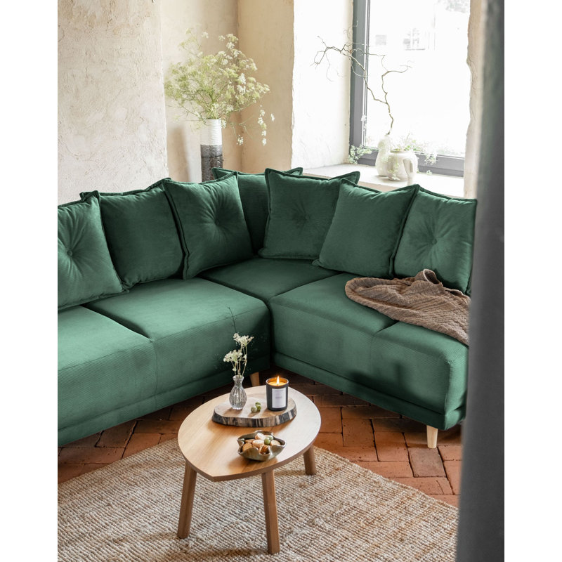 Lazy Lukka 8 Seater Sofa Bed, Green, Right Hand Facing