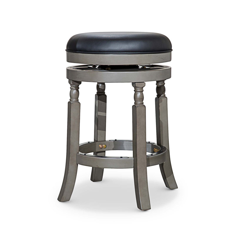 Tabouret de bar Syndra, Gris, Noir, Tabouret de comptoir (siège d'une hauteur de 24 p