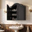 Armoire murale de salle de bain avec plateau arqué et tablette réglable-129678226