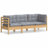  3-Seater Patio Sofa With Cream Cushions Solid Pinewood-792946173-759060392