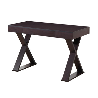 Bureau moderne à grain de bois avec structure en acier, conception convertible en forme de L / pour le bureau à domicile