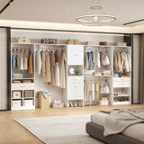 69"-145" W Wooden Closet System With Doors And Drawers (Adjustable Width)