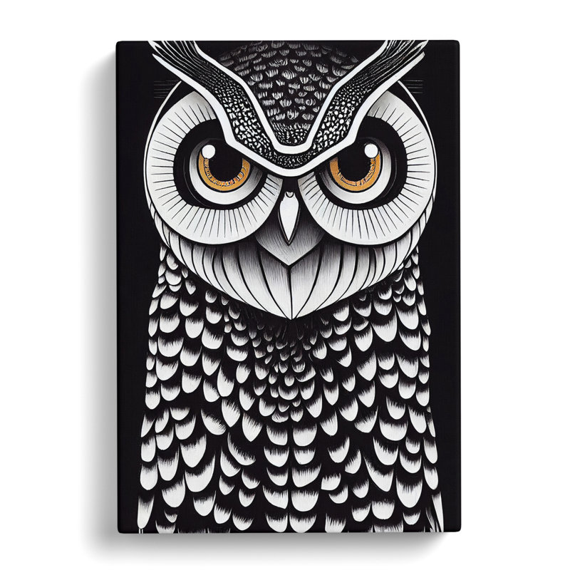 A Fearless Owl - Wrapped Canvas Print, 50cm H x 35cm W x 3cm D