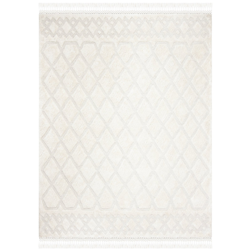 Tapis ivoire touffeté à la main Powell, Rectangle 10 pi x 14 pi
