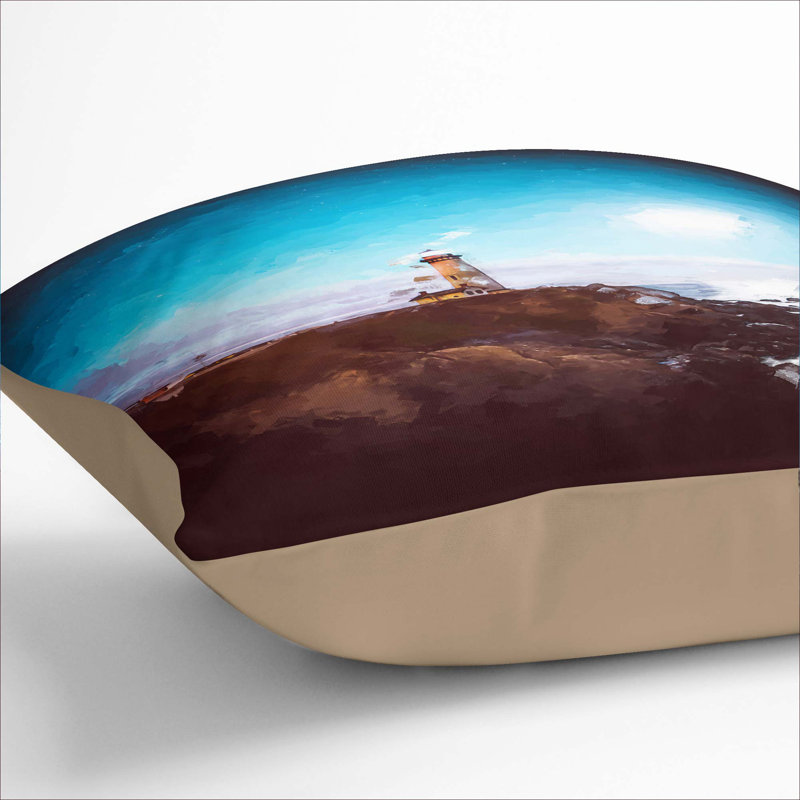 Pigeon Point Lighthouse Cushion with Filling, 55cm H x 55cm W x 20cm D, Stone