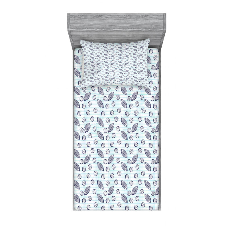 Microfiber Geometric Fitted Sheet, Twin XL Fitted Sheet with 1 Pillowcase