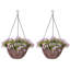 52cm Faux Flowering Plant in Cement Basket, Nursery Pot