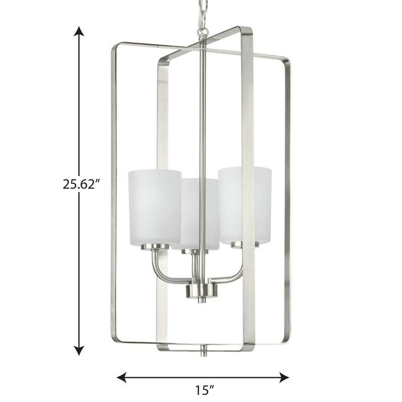 Lustre géométrique à 3 lumières, Nickel