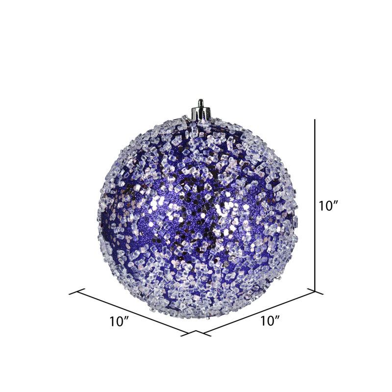 Ornement boule scintillante, H 8 po x l 8 po x P 8 po, Mauve, 1