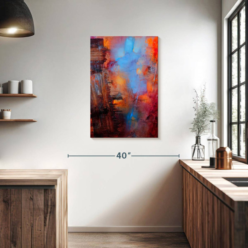 Avery Crossing Farbspiel In Rot Und Blau, H 36 po x l 24 po