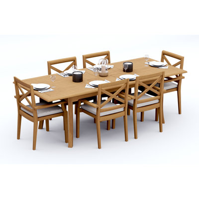 Ensemble repas extérieur rectangulaire Damarrea
